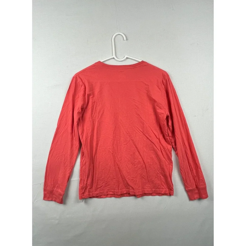 Adidas Long Sleeve Graphic Tee Boys Large 14/16 Red Cotton Shirt
